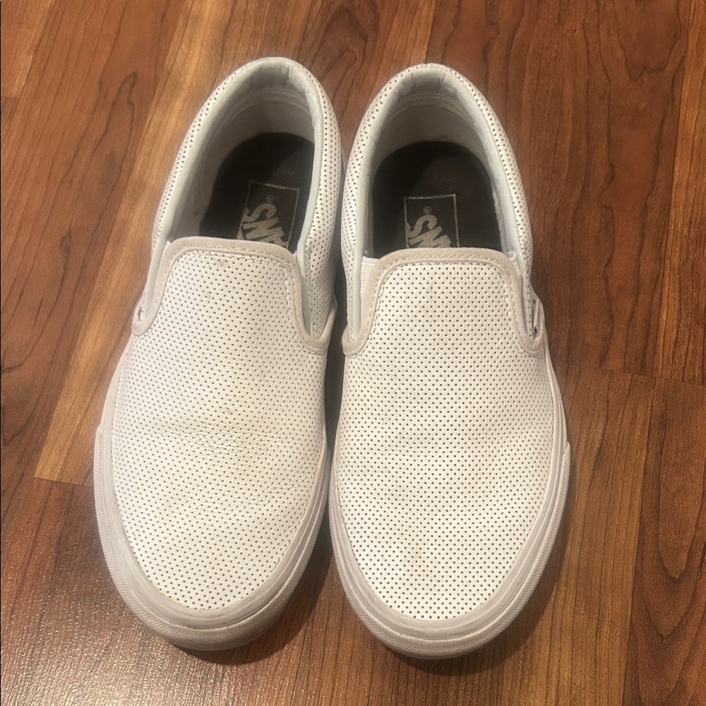 White Slip-On Vans Shoes